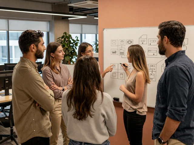 Go Dating 121 Asians team collaborating on platform improvements in modern office
