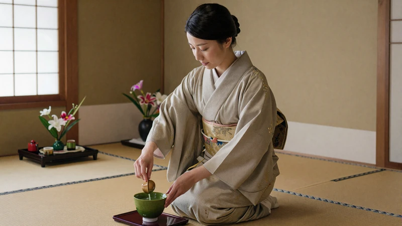 Japanese woman performing traditional tea ceremony demonstrating grace and harmony central to Japanese women dating culture
