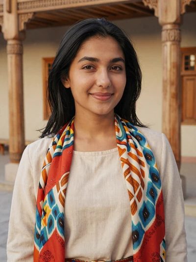 Madina, 24, Uzbekistan - Textile designer creating modern pieces inspired by traditional atlas silk. Loves nature walks and Uzbek poetry. Seeks a thoughtful, creative partner.