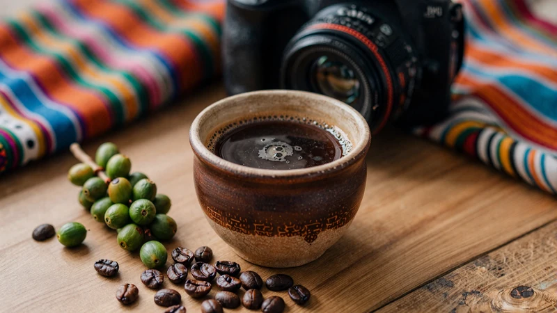 Timorese coffee ceremony with rustic cup and tais textile representing the warm hospitality culture central to Timorese women dating