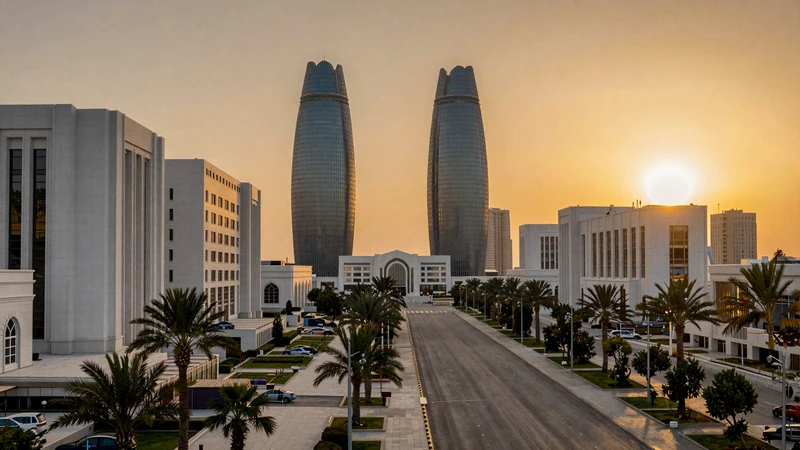 White marble architecture of Ashgabat Turkmenistan at sunset representing the modern cityscape where Turkmen women dating connections flourish