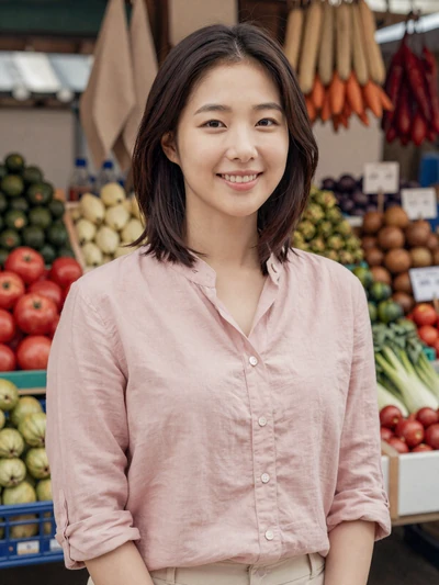 Yuna, 28, South Korea - Pharmacist who loves cooking Korean BBQ and exploring traditional markets. Believes in loyalty and growing together.