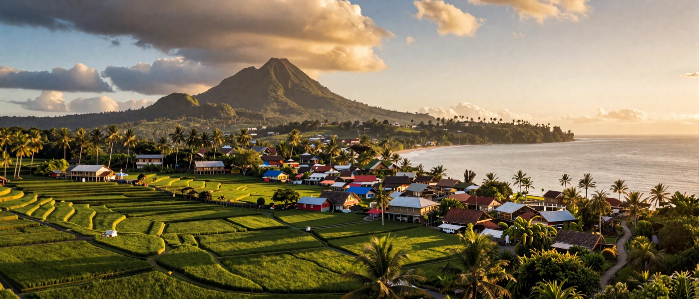 Tropical Philippines coastline with palm trees and crystal blue waters representing Filipino dating culture