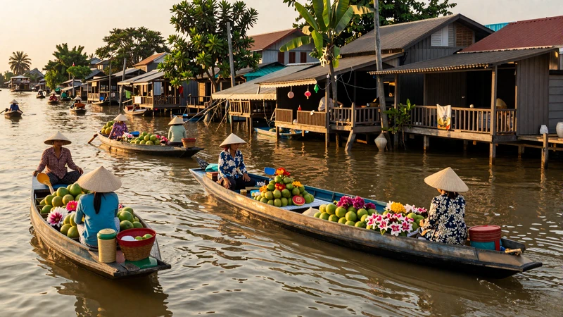 Vietnamese floating market in Can Tho Mekong Delta showcasing vibrant culture important to understanding Vietnamese women dating traditions