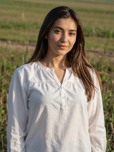 Akgul, 25, Turkmenistan - Agricultural science student with deep roots in the Merv oasis region. Passionate about Turkmen embroidery and traditional dance. Values honesty above all.